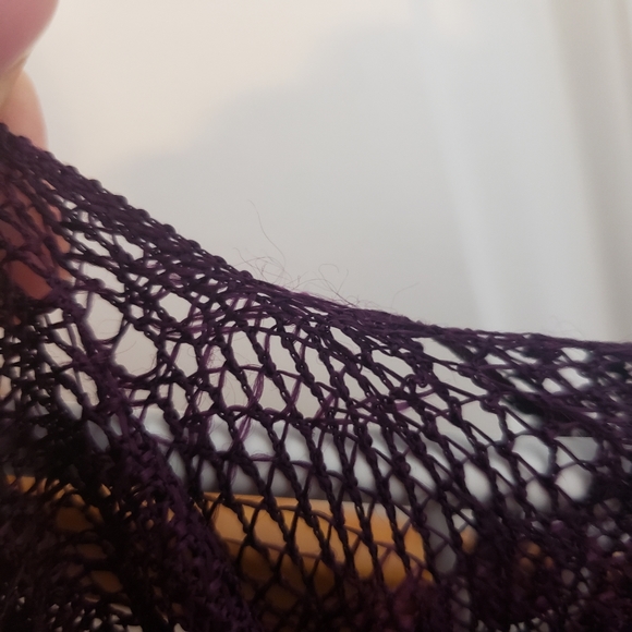 Zokai Lace Woven Purple Poncho Cape Fringe Trim - Picture 5 of 6